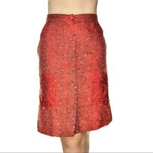 MISSONI Vintage 1960s Red Tweed Skirt, Knee-Length, Academia